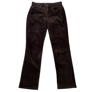 Lauren Jeans Brown Wide Wale Stretch Cotton Corduroy Straight Leg Jeans